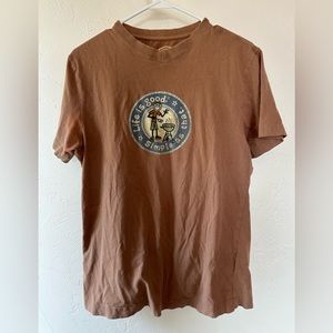 Life Is Good men’s V neck tshirt size S semi-fitted GUC - burnt orange summer